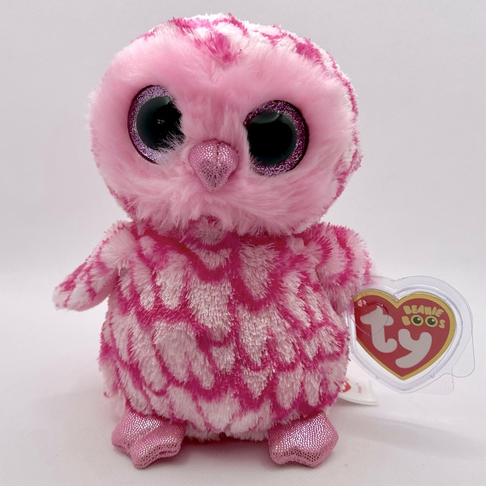 Ty Beanie Boos Collection RETIRED Pinky the Barn Owl Plush